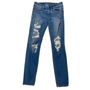 American Eagle Next Level Stretch Jegging Distressed Jeans Size 6 Regular # 1455